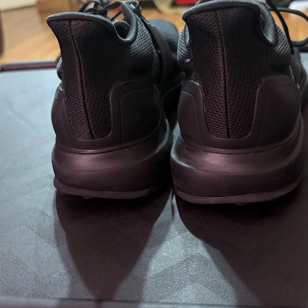 Adidas Bounce Black Knit Sneakers Running Shoes Size [10 1/2 - Picture 4 of 8